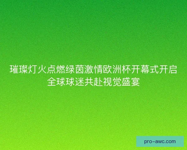 璀璨灯火点燃绿茵激情欧洲杯开幕式开启全球球迷共赴视觉盛宴